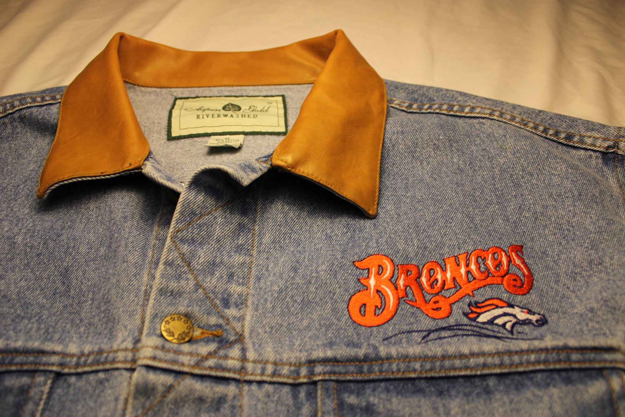 Vintage Denver Broncos Denim Jacket - XL