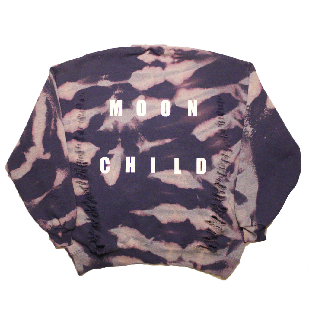 Moon Child Distressed Sweatshirt - XL