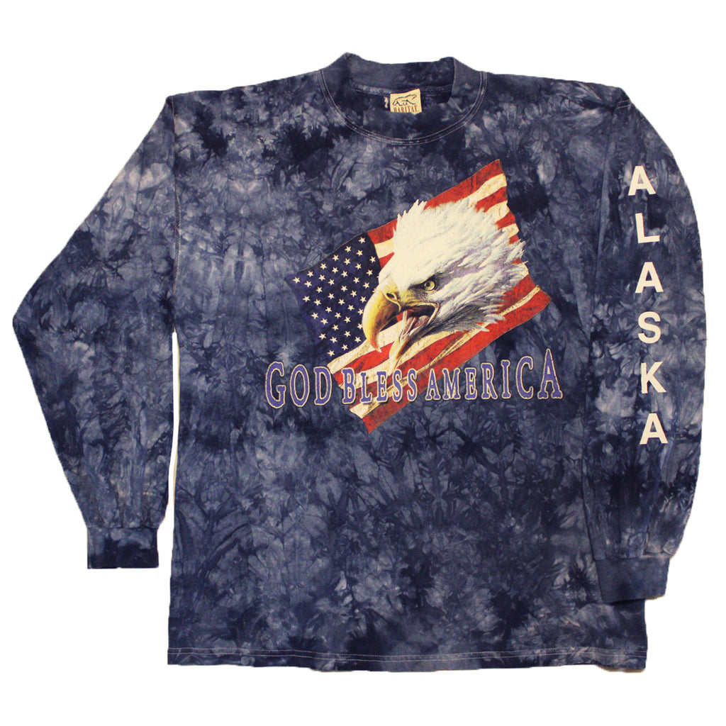 Vintage God Bless America/Alaska Long Sleeve - XL