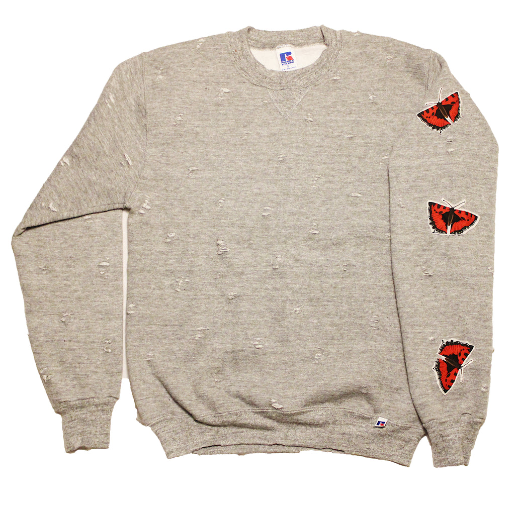 Distressed Butterfly Sweatshirt - Small