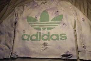 Distressed Adidas Sweatshirt - Small