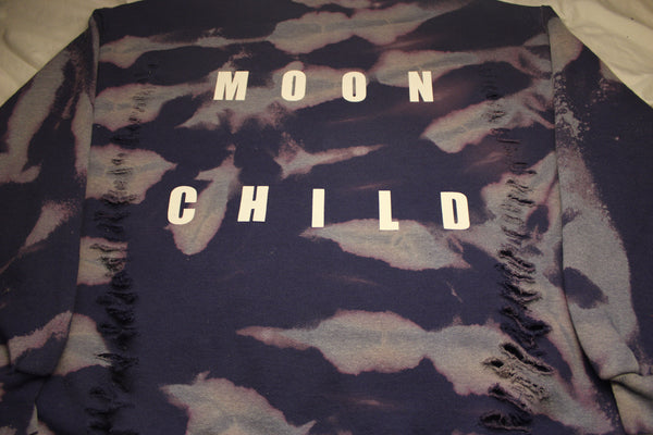 Moon Child Distressed Sweatshirt - XL