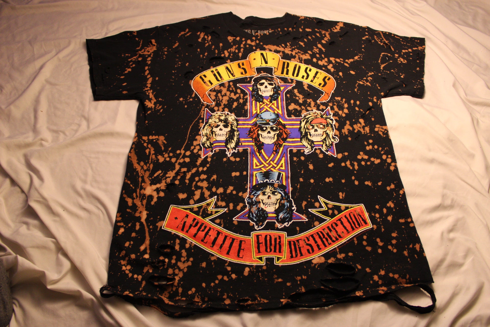 Thrashed Guns N Roses Band Tee - Large