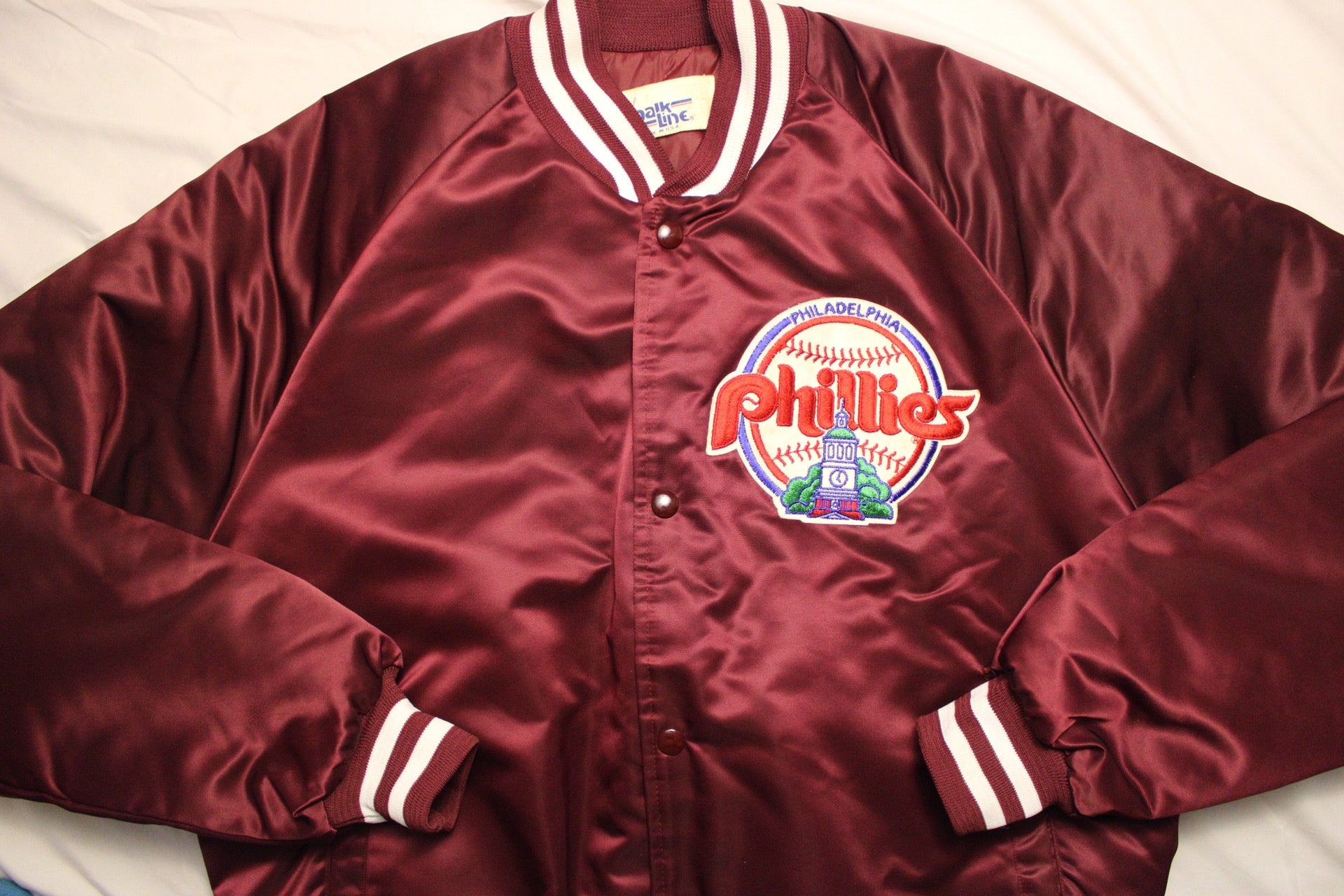 Vintage Phillies Bomber Jacket - Large